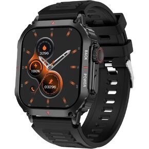 Smart Watches for Men (Answer/Make Calls) 1.95" HD Rugged Military Fitness Tracker with AI Voice Assistant/Heart Rate/Sleep Monitor Smartwatches for Android iPhone Phones