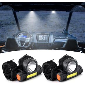 Wsays 2PCS LED Dome Lights for 1.25''-2'' Roll Bar Cage 3 Light Modes Interior Lights Compatible with RZR Maverick KRX1000 Talon Pioneer Yamaha