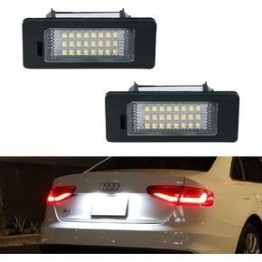 Gempro License Plate Light, 2Pcs LED License Plate Tag Lamp Assembly For Audi A1 A4 A5 A6 A7 S5 Q5 RS5 TT TTRS, Powered by 24SMD Xenon White LED Lights