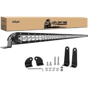 Nilight Led Light Bar Amber 51 Inch 250W Super Slim Spot Flood Combo 24500LM 3D Driving Fog Off Road Lights for Trucks Pickup SUV ATV UTV Boat 4x4 Van Camper-2 Style Mounting