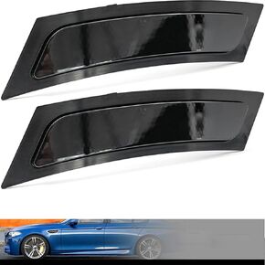 Black Side Markers Reflector Lens for 2011-2016 BMW 5 Series F10 Sedan M5 525i 528i 530i 535i 545i 550i 2012-2018 BMW 6 Series F12 F13 F06 M6 640i 640iX 650i 650iX Front Bumper Turn Signal Reflection