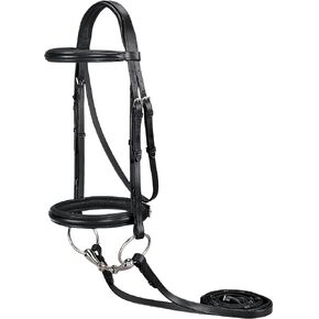 Equestrian Dressage Bridle- Color: Black, Size: Horse-F/S