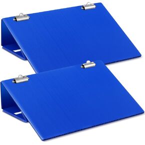 Folding Slant Board for Writing Kids 18 x 12 Inch Blue Slanted Writing Clipboard Slopes Adjustable Board Pen Holder Table Desk Office Kids to Improve Drawing Drafting(2 Pcs)