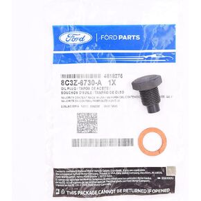Oil Drain Plug 8C3Z-6730-A - Magnetic Oil Pan Drain Plug and Copper Sealing Washer fits All Super Duty F250 F350 F450 F550 Excursion and Econoline with 6.0 and 6.4 Powerstroke Diesels