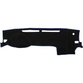 Car Dashboard Cover Compatible for Toyota Tacoma 2016-2022, Protective Polyester Black Blue Center Console Interior Trim Dash Cover Mat Pad