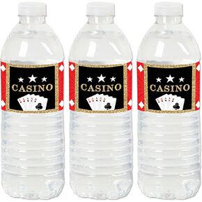 Las Vegas - Casino Party Water Bottle Sticker Labels - Set of 20