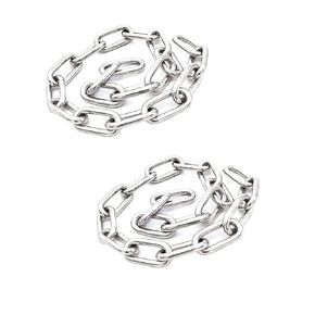 2pcs 304 Stainless Steel Safety Chains, 0.12 x 20in (T*L) Long Link Chain Rings Light Duty Coil Chain for Hanging Pulling Towing(Length*Thickness-50cm*3mm)