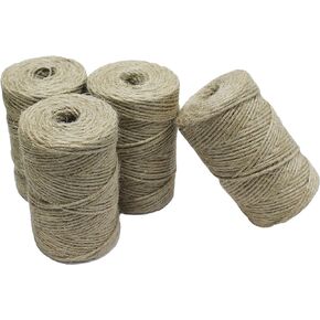 Gardzen Nature Jute Twine 4-Pack, Each Roll is 328 ft, Natural 3Ply Twisted String Rope for Toys Craft Gift DIY Gardening