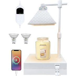 Candle Lamp Warmer, Candle Warmer Lamp with Timer & Dimmer, Mother's Day Gifts, Candle Warming Lamp with USB Charging Ports & 2 Bulbs, Wax Warmer Lamps for All Size Scented Candles Home Decor