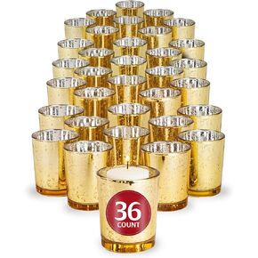 Stock Your Home Clear Glass Votive Candle Holders Bulk Pack (36 Count), Tea Lights Candle Holder for Table Centerpiece, Christmas, Valentine, and Wedding Votive Candle Holders, Glass Votives Set