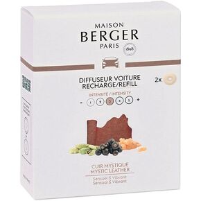 Set of 2 Ceramic Pods for Refillable Car Air Freshener Vent Clip Diffuser - 4/6 Weeks Diffusion Time - Maison Berger Fragrance and Scent - Amber’s Sun - Made in France