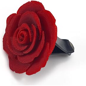 Air Freshener Blooming Rose for Car or Indoor, Realistic Stylish Detailed 3D Printing Plastic (eco PLA), Magnet and Clip - Attach to various Objects (Car, Air-cleaner, Fridge, Microwave, Shelf) – Solution is not included