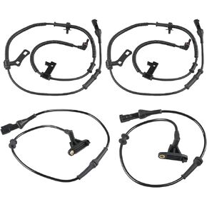 4 Pcs ABS Wheel Speed Sensor Compatible with Ford Explorer Mercury Mountaineer 4.0L V6 and 4.6L V8 2006 2007 2008 2009 2010, Replacement for 6L2Z2C204A, 8L2Z2C190A, 8L2Z2C190B, Front and Rear