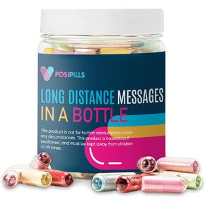 Heart & Homage Long Distance Relationship Gifts for Couples Boyfriend Girlfriend Him Her (70PCS) Pre-Written Messages in a Bottle, Valentines Day Gifts