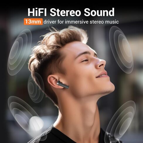 V1 سماعات أذن بلوتوث لاسلكية 13 مم، وقت تشغيل 48 ساعة، مع ENC، بلوتوث 5.3 زمن استجابة منخفض، شحن سريع من النوع C، موسيقى صوت ستيريو عالي الدقة/السفر/المكالمات in Kuwait
