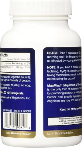 Jarrow Formulas Magmind Nutritional Supplement, 180 Count in Saudi Arabia