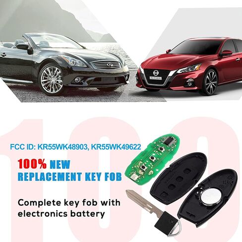 fits for Nissan Altima 2007-2012 Maxima Murano| 370Z 2009-2014 |Infiniti EX35 FX35 G37 G25 Proximity Smart Keyless Entry Remote Fobs (FCC ID: KR55WK48903 KR55WK49622) Pack of 2 in Saudi Arabia