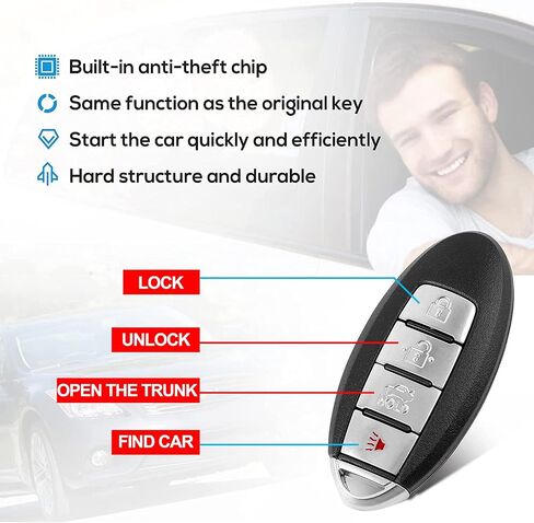 fits for Nissan Altima 2007-2012 Maxima Murano| 370Z 2009-2014 |Infiniti EX35 FX35 G37 G25 Proximity Smart Keyless Entry Remote Fobs (FCC ID: KR55WK48903 KR55WK49622) Pack of 2 in Saudi Arabia