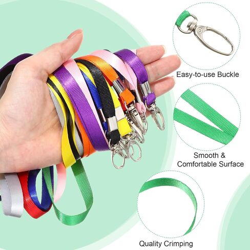 Harloon 600 Pieces Badge Holders and Lanyards Bulk 300 Pieces 4.5''×2.76'' Clear Plastic Vertical Name Tags Badge ID Card Holders and 300 Pieces Flat Neck Lanyards with Metal Swivel Hook Clip(Black) in Saudi Arabia