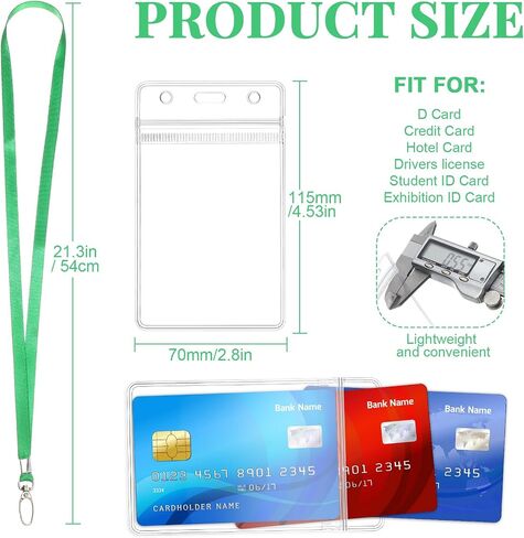 Harloon 600 Pieces Badge Holders and Lanyards Bulk 300 Pieces 4.5''×2.76'' Clear Plastic Vertical Name Tags Badge ID Card Holders and 300 Pieces Flat Neck Lanyards with Metal Swivel Hook Clip(Black) in Saudi Arabia