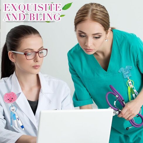 مجموعة أقلام ممرضة مكونة من 90 قطعة من ملحقات بكرة شارة الممرضات تتضمن حوامل شارة ممرضة قابلة للسحب وأقلام تحديد وأقلام كروية قابلة للسحب وسلسلة مفاتيح معدنية مفتوحة (جميلة) in Kuwait