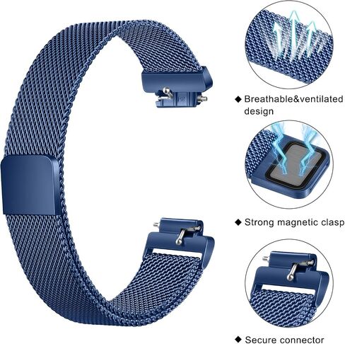 Amzpas bands Compatible for Fitbit Inspire 2 Bands Women Men, Stainless Steel Mesh Loop Adjustable Magnetic Wristband Replacement Strap for Fitbit Inspire 2 / Inspire HR/Inspire Fitness Tracker in Saudi Arabia