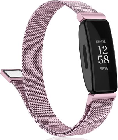 أساور Amzpas متوافقة مع Fitbit Inspire 2 Bands النساء والرجال، حلقة شبكية من الفولاذ المقاوم للصدأ، حزام بديل لسوار معصم مغناطيسي قابل للتعديل من أجل Fitbit Inspire 2 / Inspire HR/Inspire Fitness Tracker in Kuwait