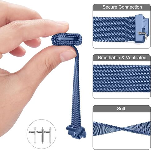 Amzpas bands Compatible for Fitbit Inspire 2 Bands Women Men, Stainless Steel Mesh Loop Adjustable Magnetic Wristband Replacement Strap for Fitbit Inspire 2 / Inspire HR/Inspire Fitness Tracker in Saudi Arabia