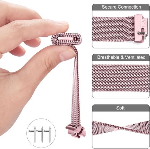 Amzpas bands Compatible for Fitbit Inspire 2 Bands Women Men, Stainless Steel Mesh Loop Adjustable Magnetic Wristband Replacement Strap for Fitbit Inspire 2 / Inspire HR/Inspire Fitness Tracker in Saudi Arabia