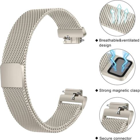 Amzpas bands Compatible for Fitbit Inspire 2 Bands Women Men, Stainless Steel Mesh Loop Adjustable Magnetic Wristband Replacement Strap for Fitbit Inspire 2 / Inspire HR/Inspire Fitness Tracker in Saudi Arabia