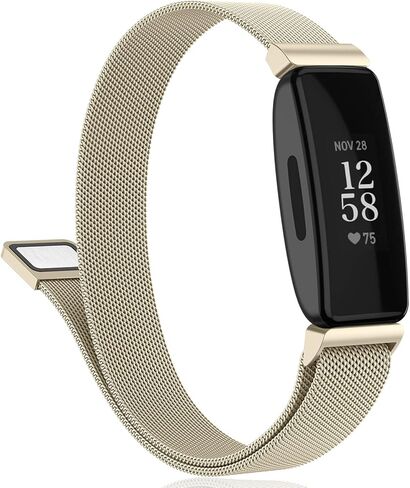 Amzpas bands Compatible for Fitbit Inspire 2 Bands Women Men, Stainless Steel Mesh Loop Adjustable Magnetic Wristband Replacement Strap for Fitbit Inspire 2 / Inspire HR/Inspire Fitness Tracker in Saudi Arabia