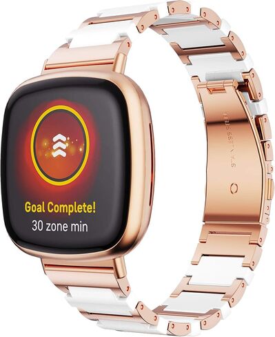 متوافق مع Fitbit Versa 3 Bands، سوار معصم بديل من السيراميك المصنوع من الفولاذ المقاوم للصدأ لساعة Fitbit Sense/Fitbit Versa 3 الذكية in Saudi Arabia