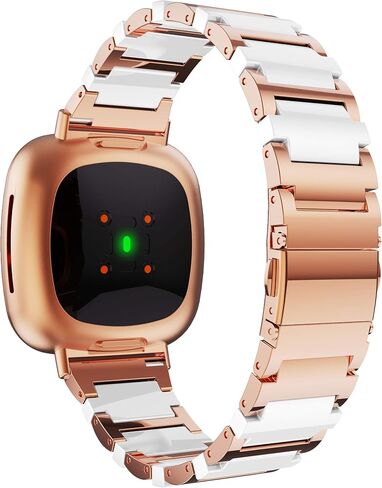 متوافق مع Fitbit Versa 3 Bands، سوار معصم بديل من السيراميك المصنوع من الفولاذ المقاوم للصدأ لساعة Fitbit Sense/Fitbit Versa 3 الذكية in Saudi Arabia