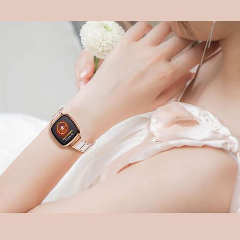 متوافق مع Fitbit Versa 3 Bands، سوار معصم بديل من السيراميك المصنوع من الفولاذ المقاوم للصدأ لساعة Fitbit Sense/Fitbit Versa 3 الذكية in Saudi Arabia