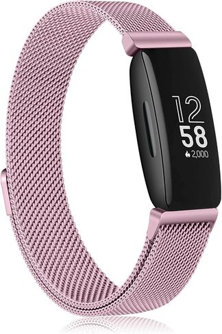 أساور Amzpas متوافقة مع Fitbit Inspire 2 Bands النساء والرجال، حلقة شبكية من الفولاذ المقاوم للصدأ، حزام بديل لسوار معصم مغناطيسي قابل للتعديل من أجل Fitbit Inspire 2 / Inspire HR/Inspire Fitness Tracker in Kuwait