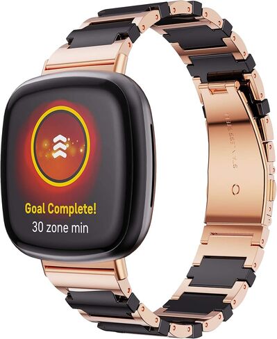 متوافق مع Fitbit Versa 3 Bands، سوار معصم بديل من السيراميك المصنوع من الفولاذ المقاوم للصدأ لساعة Fitbit Sense/Fitbit Versa 3 الذكية in Saudi Arabia