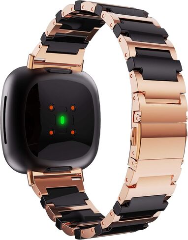 متوافق مع Fitbit Versa 3 Bands، سوار معصم بديل من السيراميك المصنوع من الفولاذ المقاوم للصدأ لساعة Fitbit Sense/Fitbit Versa 3 الذكية in Saudi Arabia