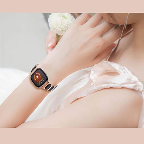 متوافق مع Fitbit Versa 3 Bands، سوار معصم بديل من السيراميك المصنوع من الفولاذ المقاوم للصدأ لساعة Fitbit Sense/Fitbit Versa 3 الذكية in Saudi Arabia