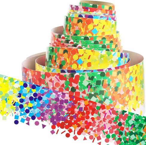 حدود لوحة إعلانات ملونة بطول 52.5 قدم، زخرفة حدود قصاصات قوس قزح لتزيين المدرسة والفصول الدراسية والمكاتب in Kuwait