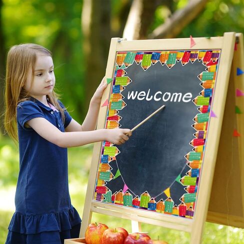60 Pack 59ft Pencil Bulletin Board Border Classroom Rainbow Bulletin Borders Colorful Bulletin Board Trim Rustic Pencils Border and 100 Pcs Glue Points for School Classroom Chalkboard Desks Home Decor in Saudi Arabia