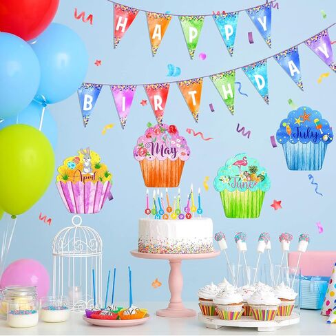 29 قطعة عيد ميلاد سعيد لوحة الإعلانات الديكور الألوان المائية عيد ميلاد كب كيك بالون راية القواطع مجلس عيد ميلاد جدار الفصول الدراسية الديكور للفصول الدراسية الديكور المدرسة العودة إلى حفلة المدرسة in Saudi Arabia