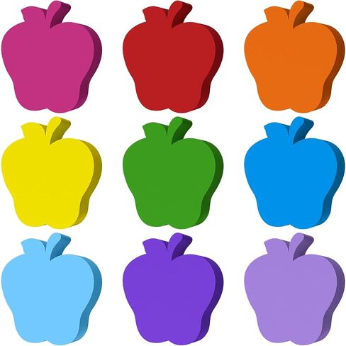 216 Pcs Apple Cutouts for Bulletin Board Decor,3.5 inch Spring Paper Apple Cut Outs Colorful Wall Stickers with 250 Glue Point for Classroom Craft Kids Back to School Bulletin Board Easter Decor in Saudi Arabia