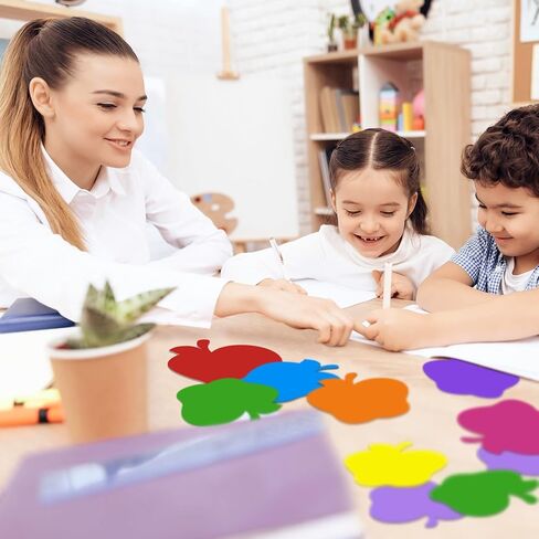 216 Pcs Apple Cutouts for Bulletin Board Decor,3.5 inch Spring Paper Apple Cut Outs Colorful Wall Stickers with 250 Glue Point for Classroom Craft Kids Back to School Bulletin Board Easter Decor in Saudi Arabia