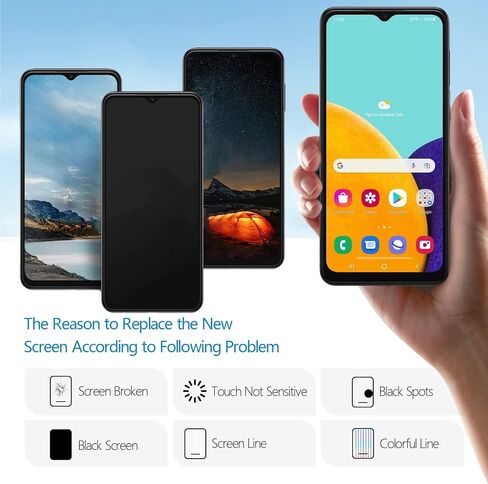 شاشة YWLRONG لهاتف Samsung Galaxy A13 4G استبدال شاشة LCD تعمل باللمس محول رقمي داخلي لمجموعة استبدال A135F A135U A135M مع عدة in Saudi Arabia