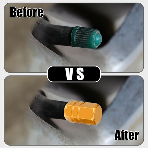 5 Pcs 0.43"x0.39"x0.63" Universal Tire Wheel Valve Stem Caps - Car Tire Valve Dust Caps Durable - Aluminum Alloy Black in Saudi Arabia