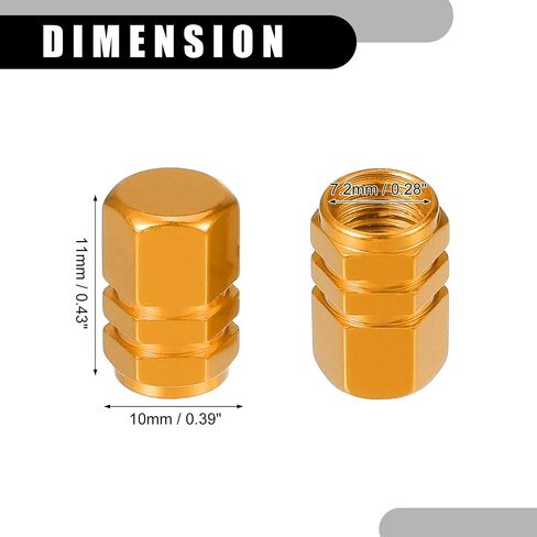 5 Pcs 0.43"x0.39"x0.63" Universal Tire Wheel Valve Stem Caps - Car Tire Valve Dust Caps Durable - Aluminum Alloy Black in Saudi Arabia