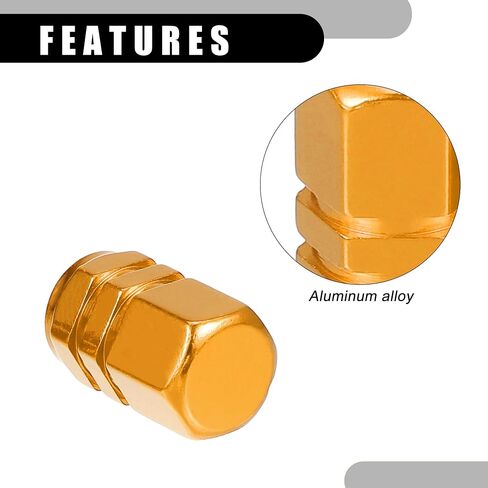 5 Pcs 0.43"x0.39"x0.63" Universal Tire Wheel Valve Stem Caps - Car Tire Valve Dust Caps Durable - Aluminum Alloy Black in Saudi Arabia