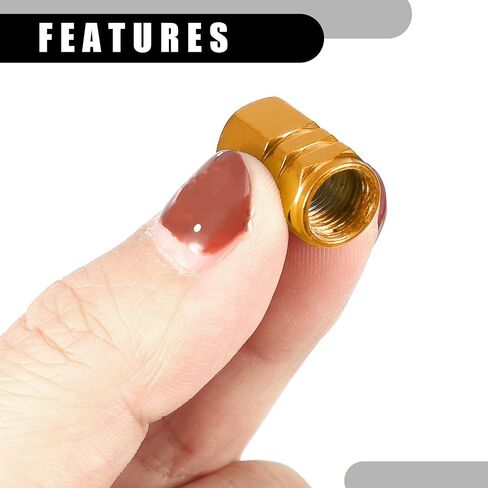 5 Pcs 0.43"x0.39"x0.63" Universal Tire Wheel Valve Stem Caps - Car Tire Valve Dust Caps Durable - Aluminum Alloy Black in Saudi Arabia