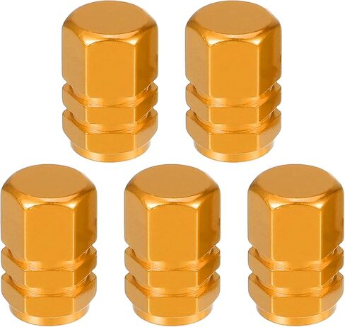 5 Pcs 0.43"x0.39"x0.63" Universal Tire Wheel Valve Stem Caps - Car Tire Valve Dust Caps Durable - Aluminum Alloy Black in Saudi Arabia