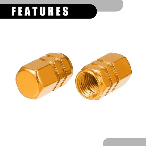 5 Pcs 0.43"x0.39"x0.63" Universal Tire Wheel Valve Stem Caps - Car Tire Valve Dust Caps Durable - Aluminum Alloy Black in Saudi Arabia